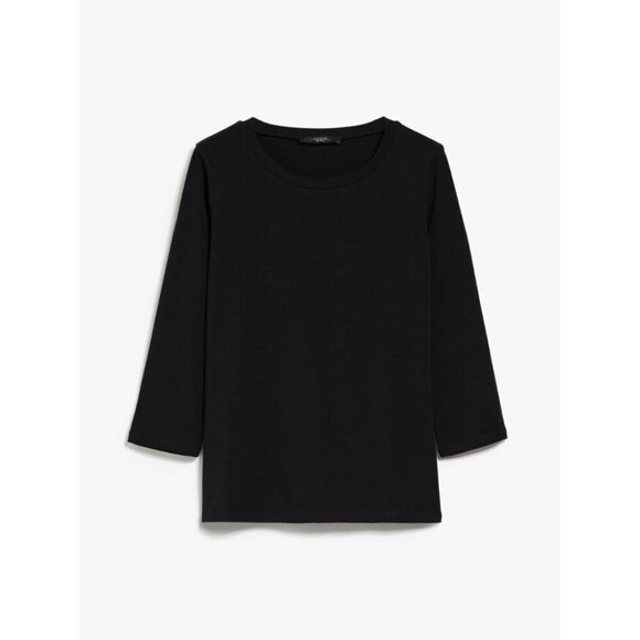 Weekend Max Mara Multia 3/4-Sleeve Stretch Jersey T-Shirt Black Medium - Picture 1 of 6